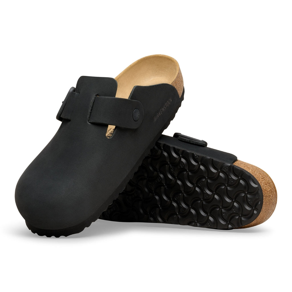 Boston Nubuck Leather Wire Buckle - Black