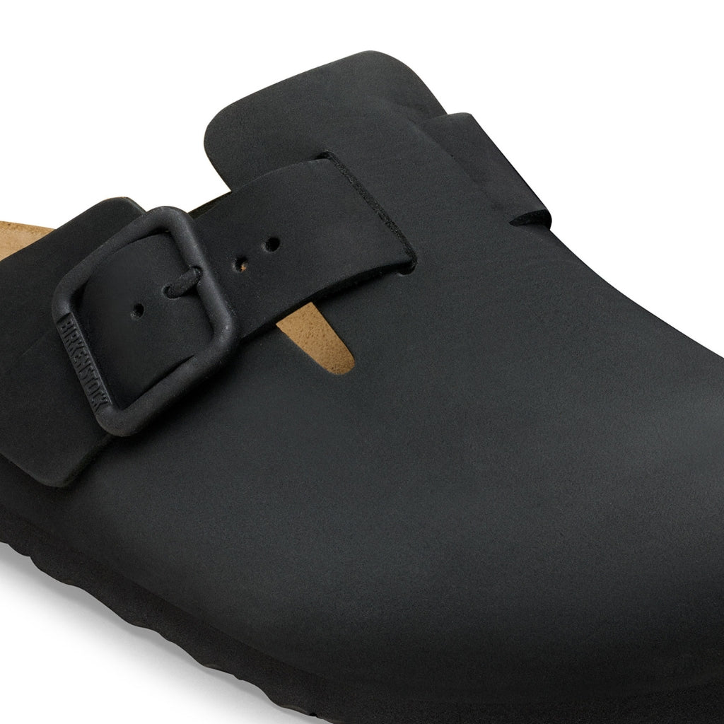 Boston Nubuck Leather Wire Buckle - Black