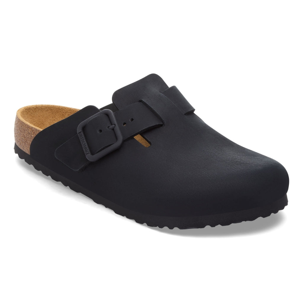 Boston Nubuck Leather Wire Buckle - Black