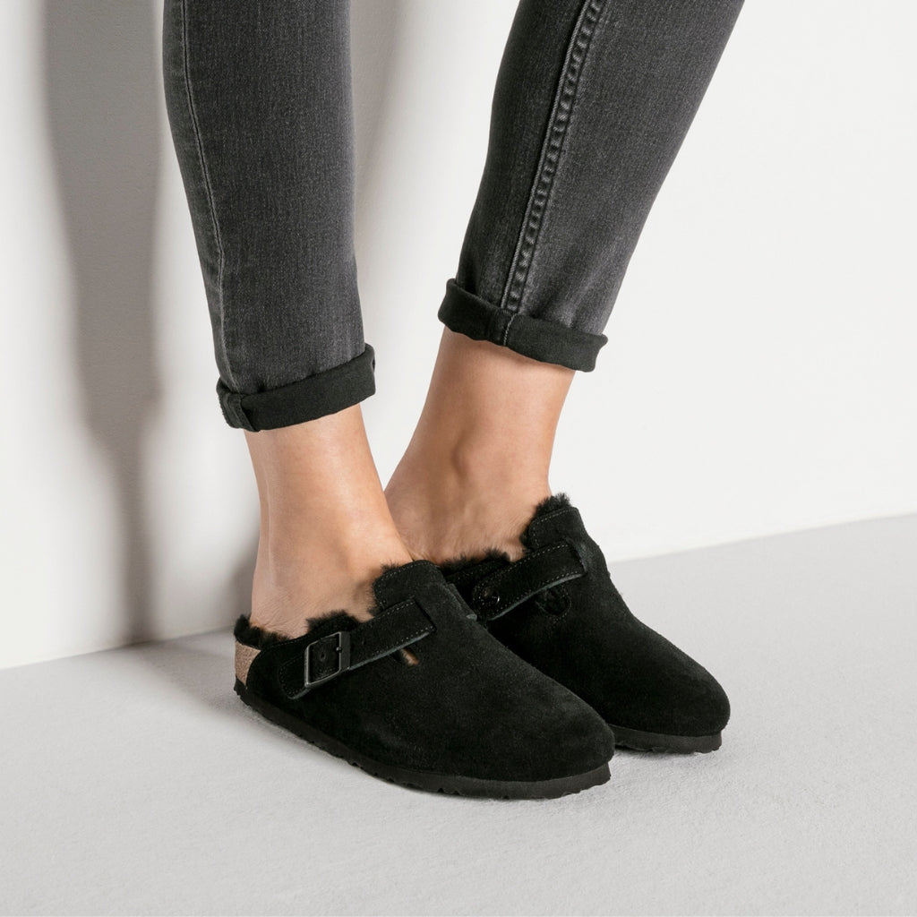 Birkenstock Boston Leather Shearling - Black - 259881
