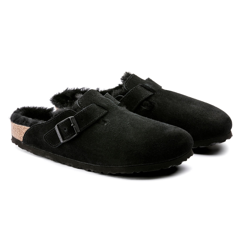 Birkenstock Boston Leather Shearling - Black - 259881
