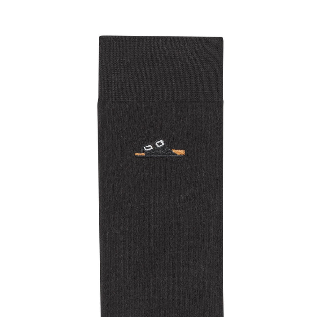 Cotton Ribbed Socks - Black