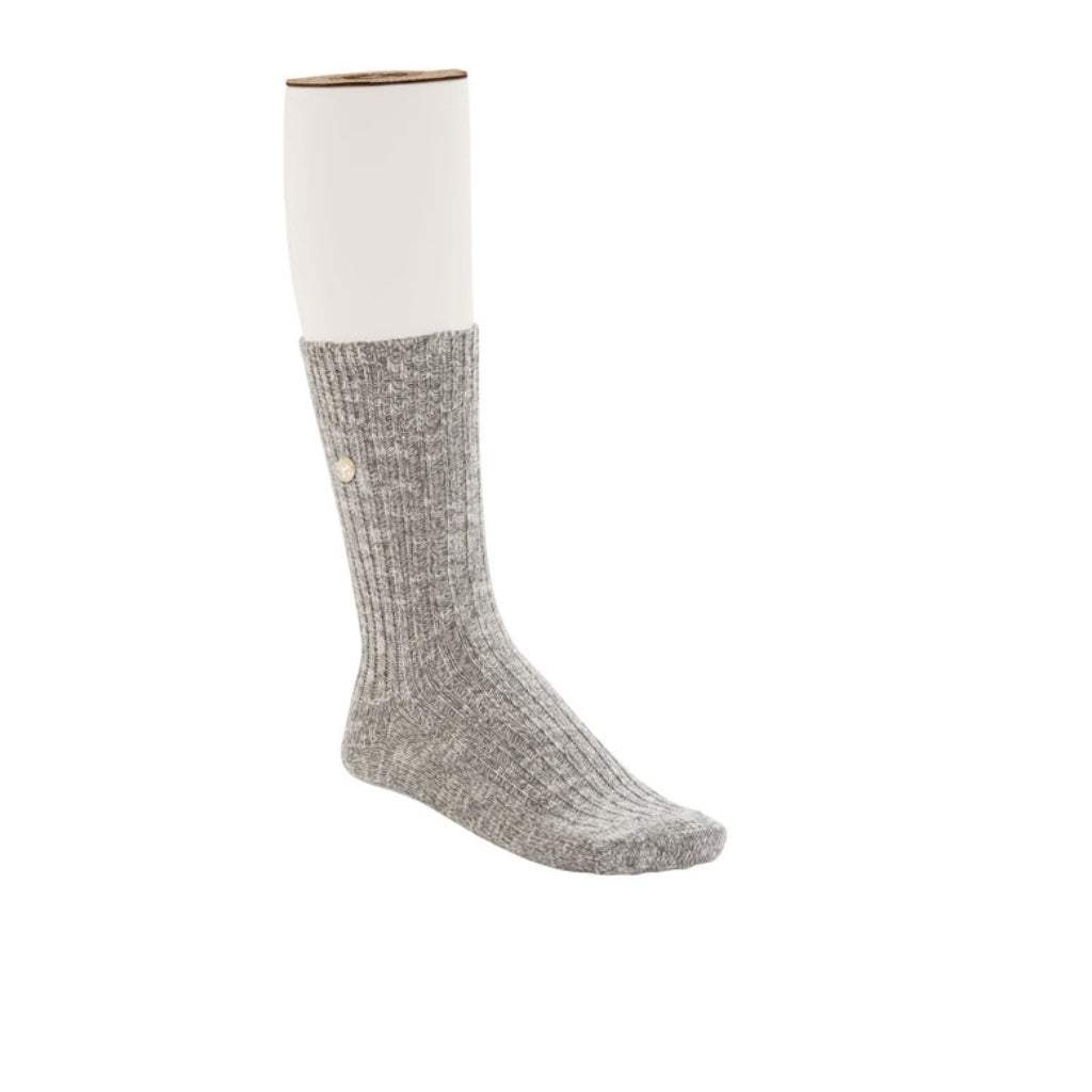 Cotton Slub Socks - Grey White