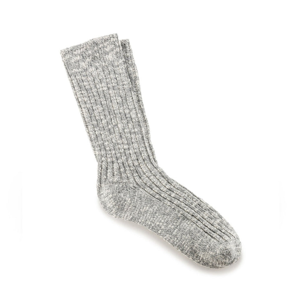 Cotton Slub Socks - Grey White