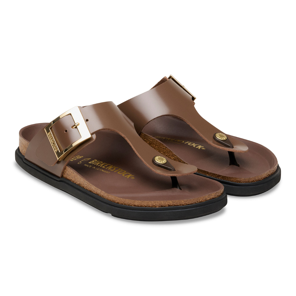 Gizeh High Shine Leather Droplet Buckle - Carafe