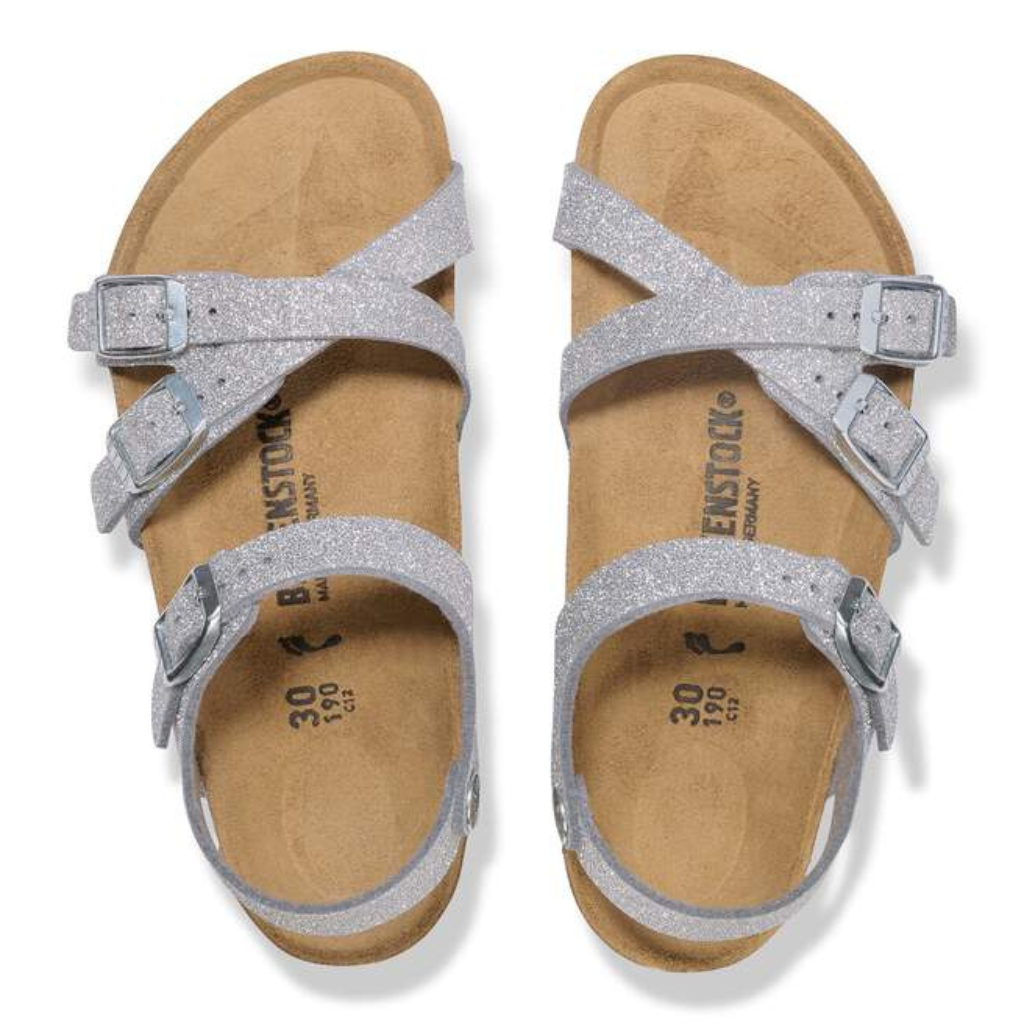 Kumba Birko Flor Kids Narrow - Shiny Glitter Silver