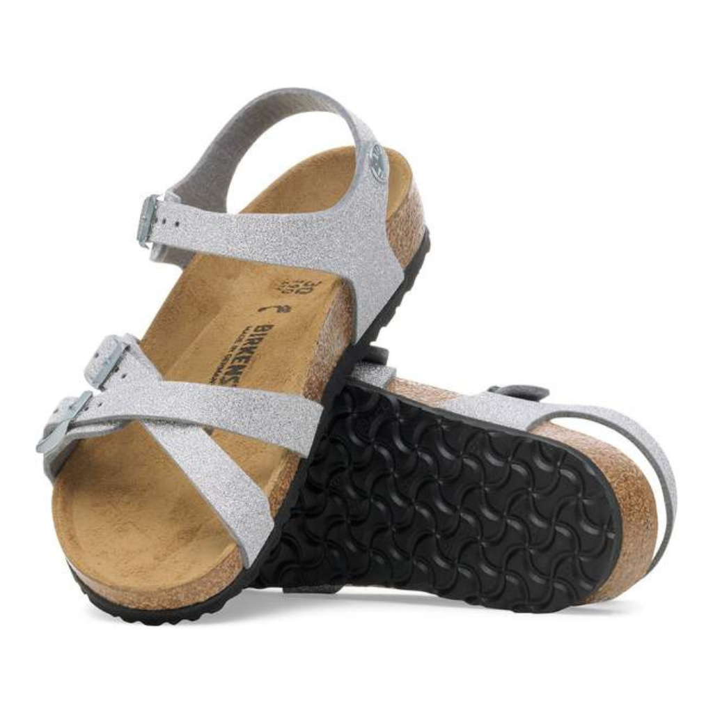 Kumba Birko Flor Kids Narrow - Shiny Glitter Silver
