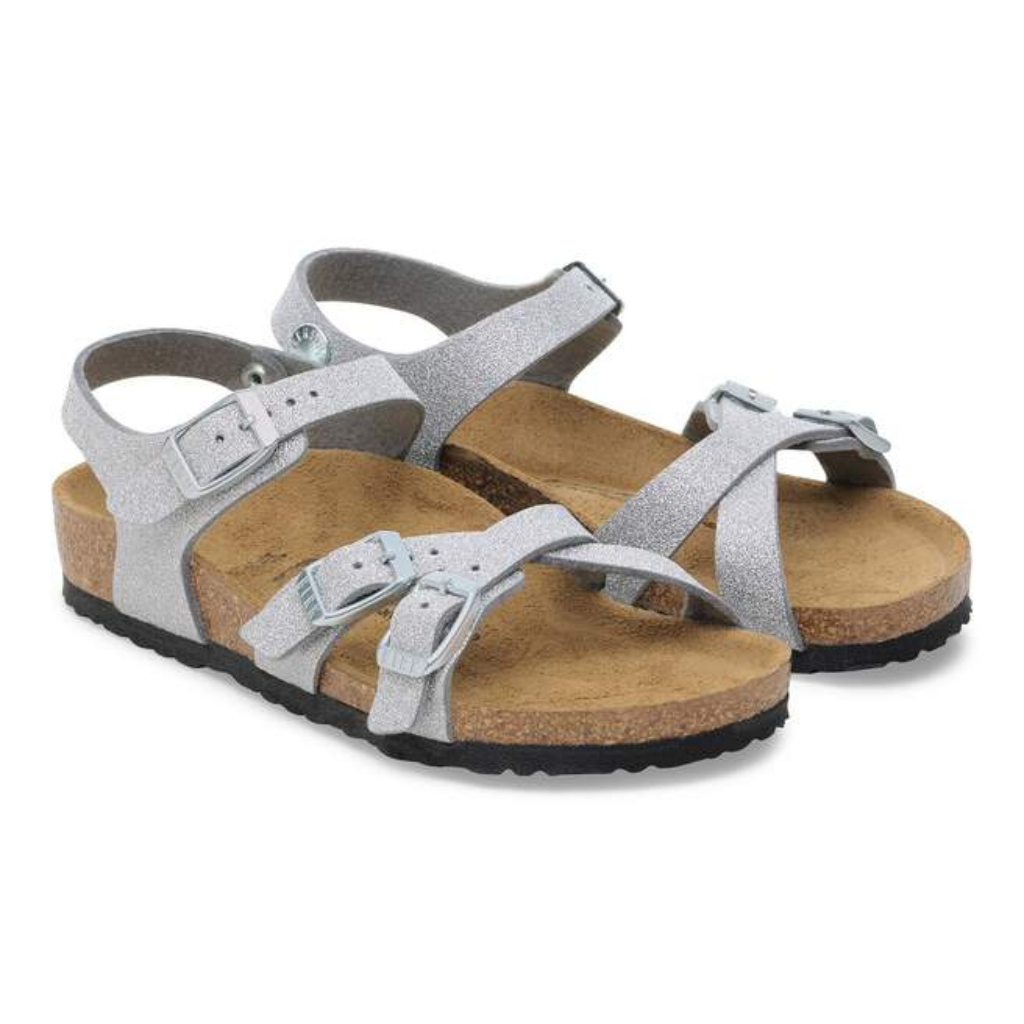 Kumba Birko Flor Kids Narrow - Shiny Glitter Silver