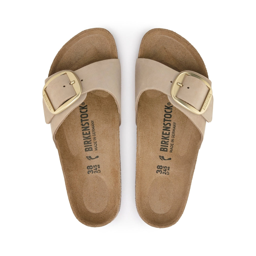 Madrid Big Buckle Nubuck Leather Narrow - Sandcastle