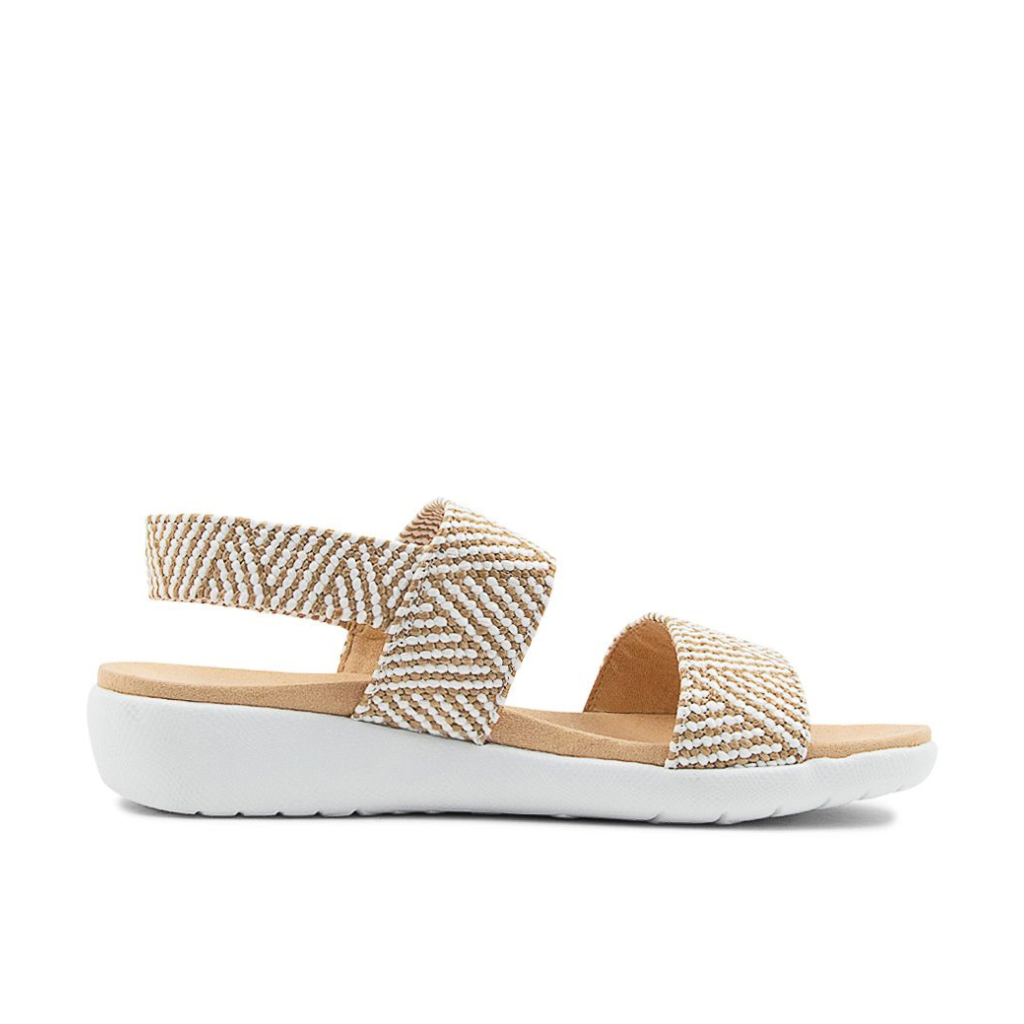 Ziera Usaid Sandal Natural/White Woven Side View