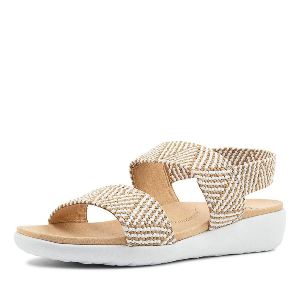 Ziera Usaid Sandal Natural/White Woven Front side