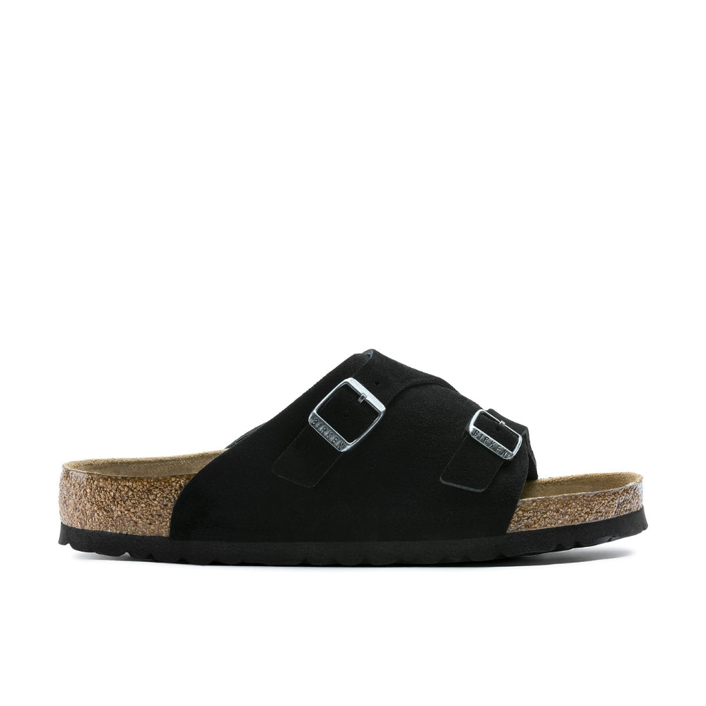 Zurich Leather Suede Soft Footbed - Black