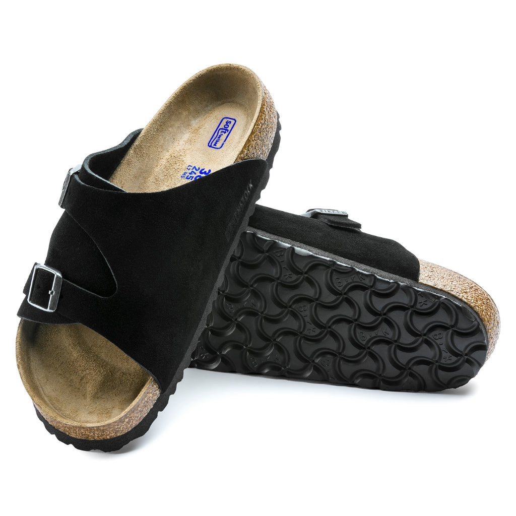 Zurich Leather Suede Soft Footbed - Black