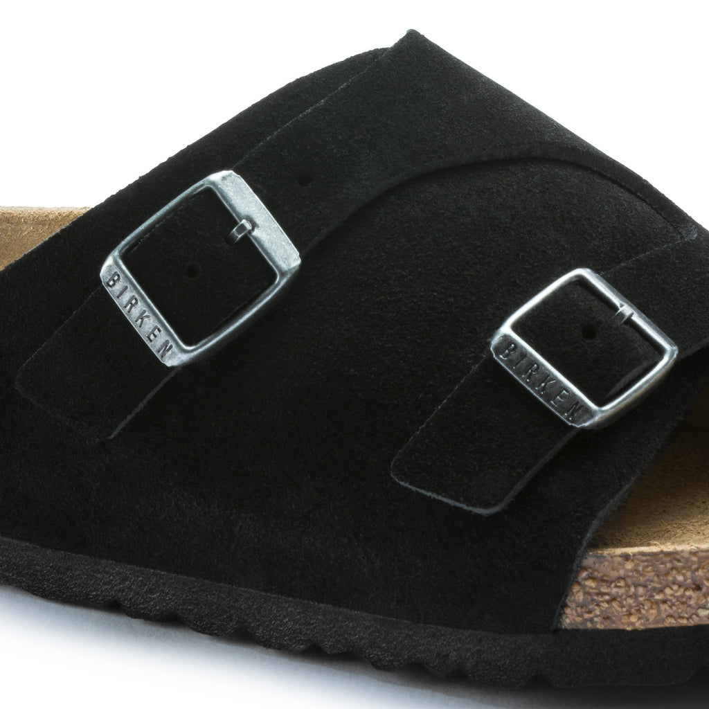 Zurich Leather Suede Soft Footbed - Black