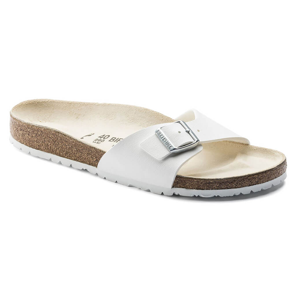 Birkenstock Madrid Birko Flor Narrow - White | Footgear 