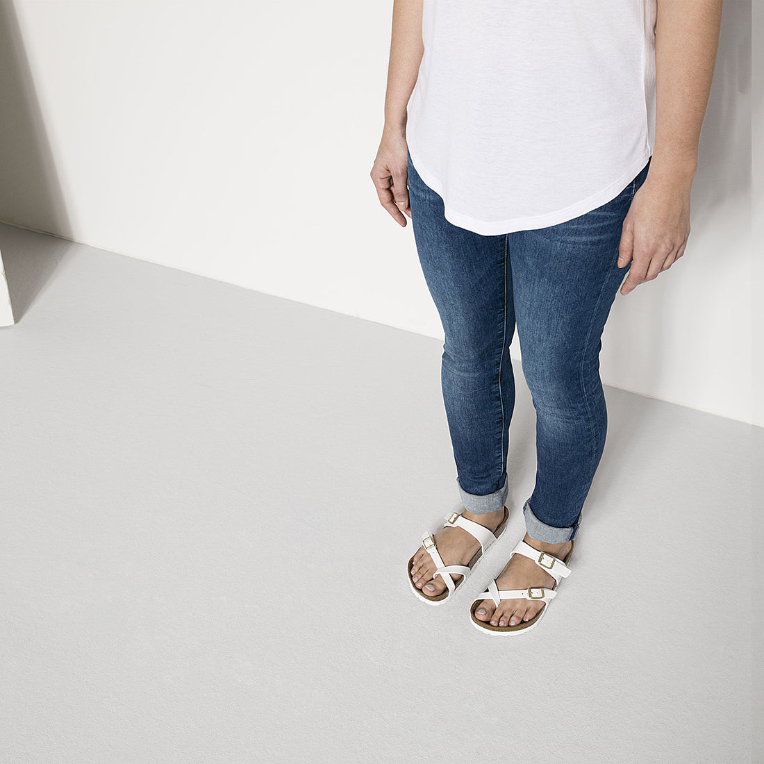 Birkenstock Mayari Birko Flor White Patent - Main Image