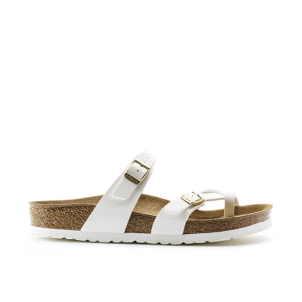 Birkenstock Mayari Birko Flor - White Patent | Footgear