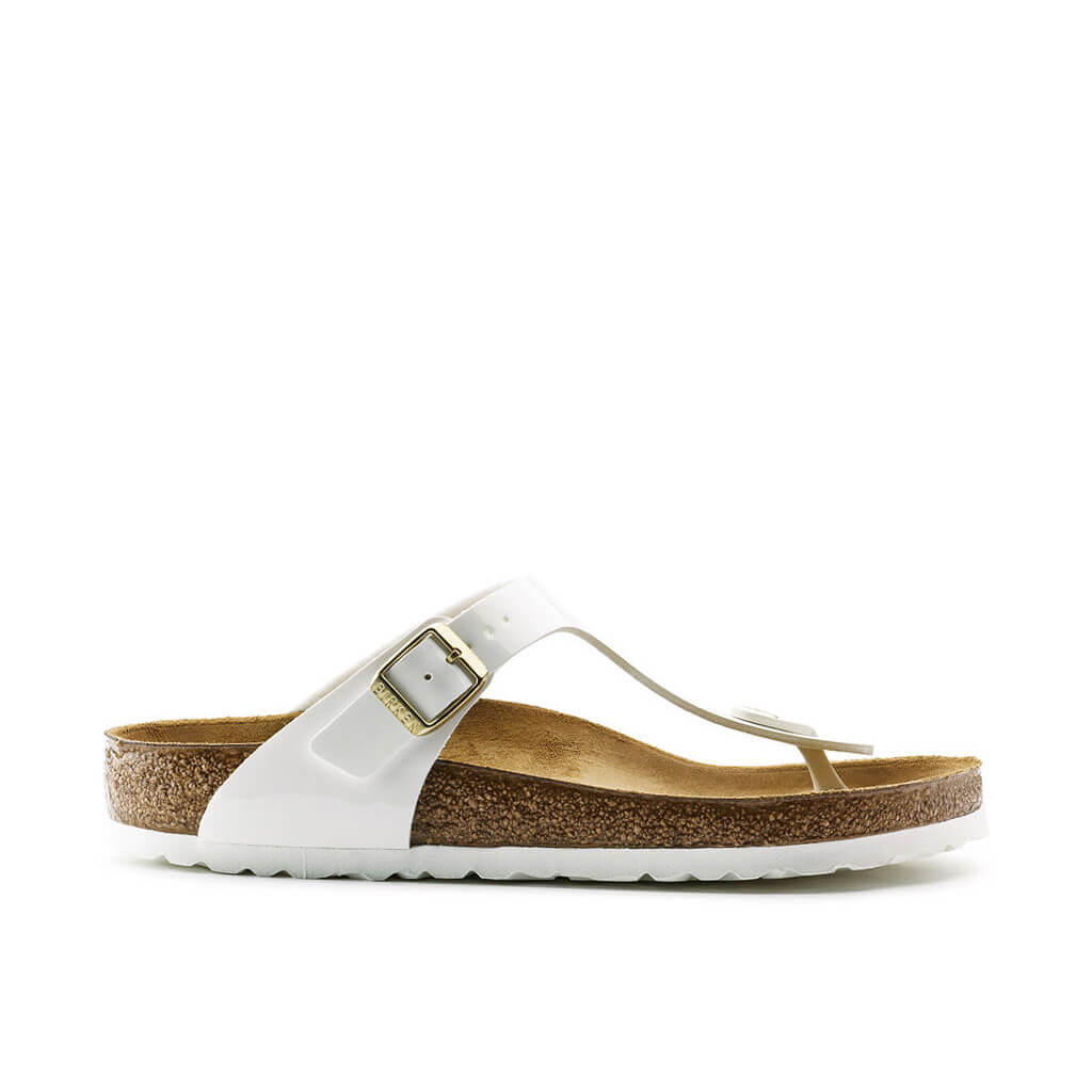Birkenstock Gizeh Birko Flor - White Patent | Footgear 
