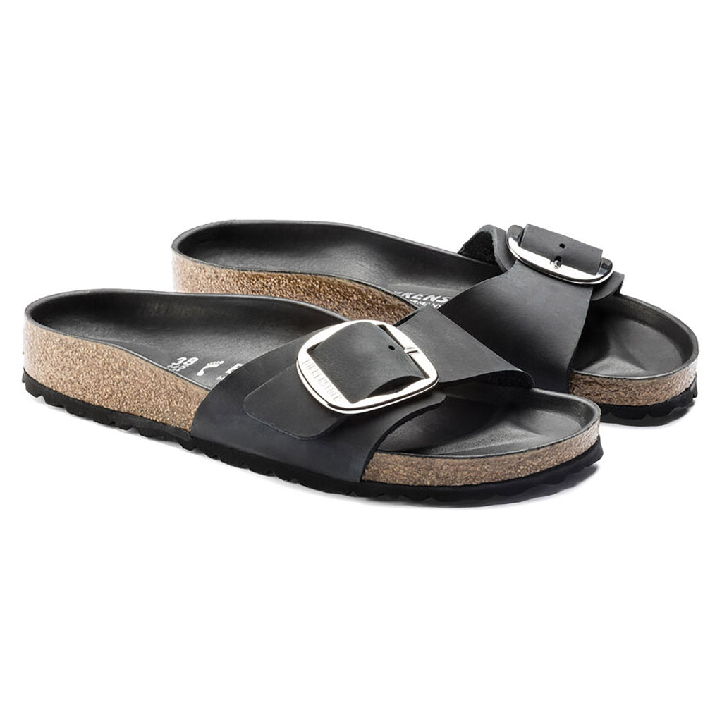 Birkenstock Madrid Oiled Leather Big Buckle - Black | Footgear