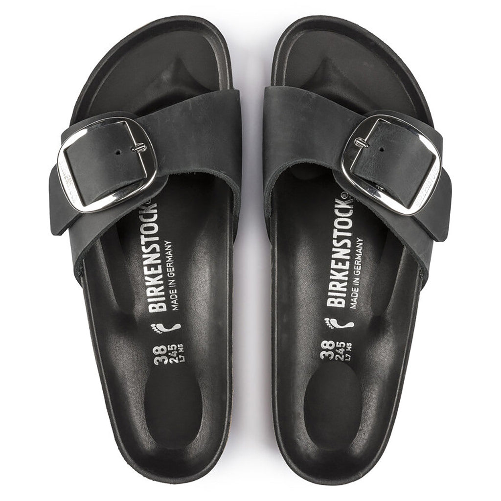Birkenstock Madrid Oiled Leather Big Buckle - Black | Footgear