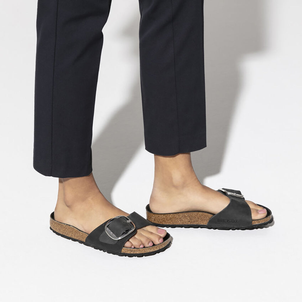 Birkenstock Madrid Oiled Leather Big Buckle - Black | Footgear