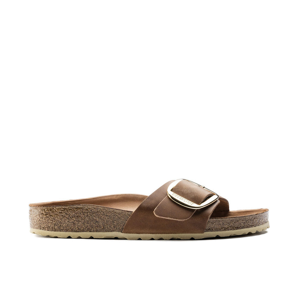Birkenstock Madrid Oiled Leather Big Buckle Narrow - Cognac | Footgear 