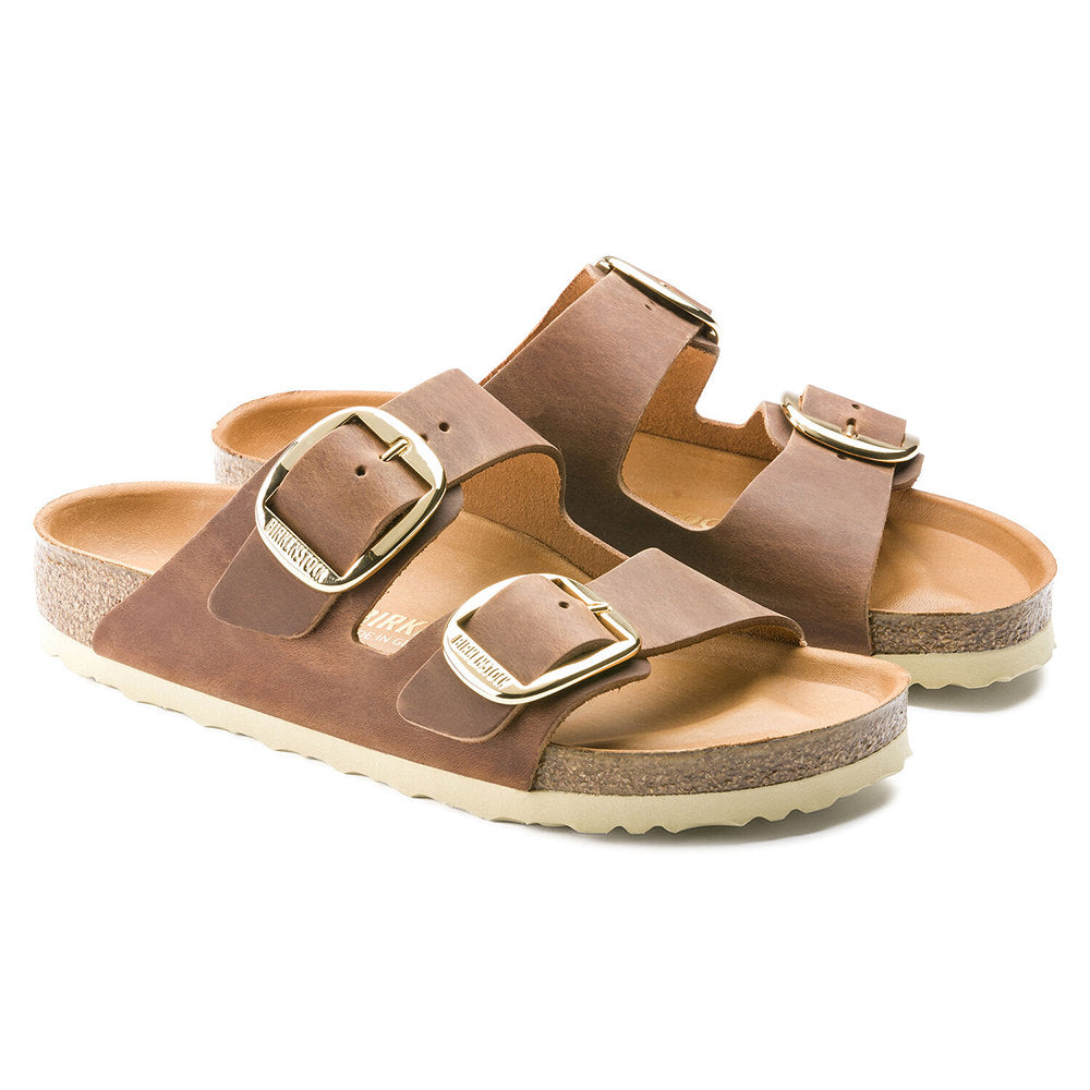 Birkenstock Arizona Oiled Leather Big Buckle Narrow - Cognac | Footgear 