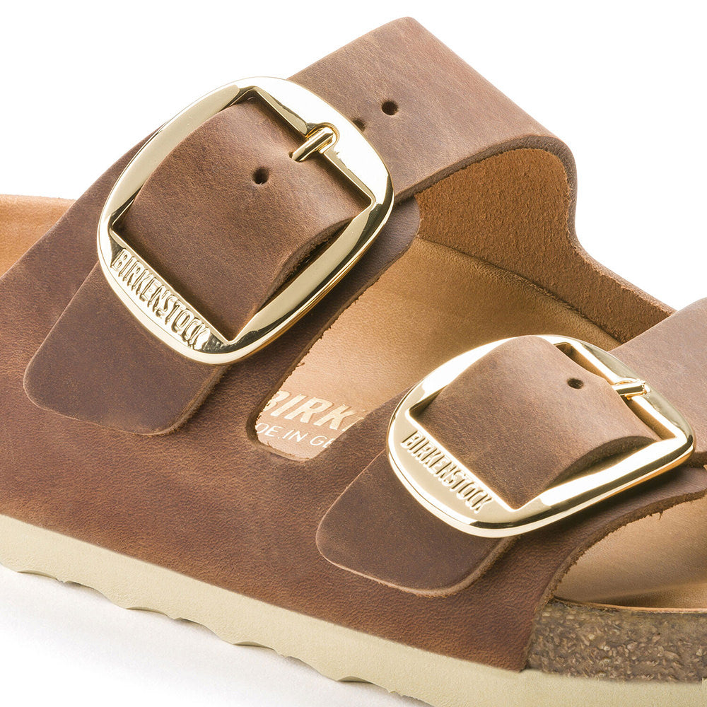 Birkenstock Arizona Oiled Leather Big Buckle Narrow - Cognac | Footgear 