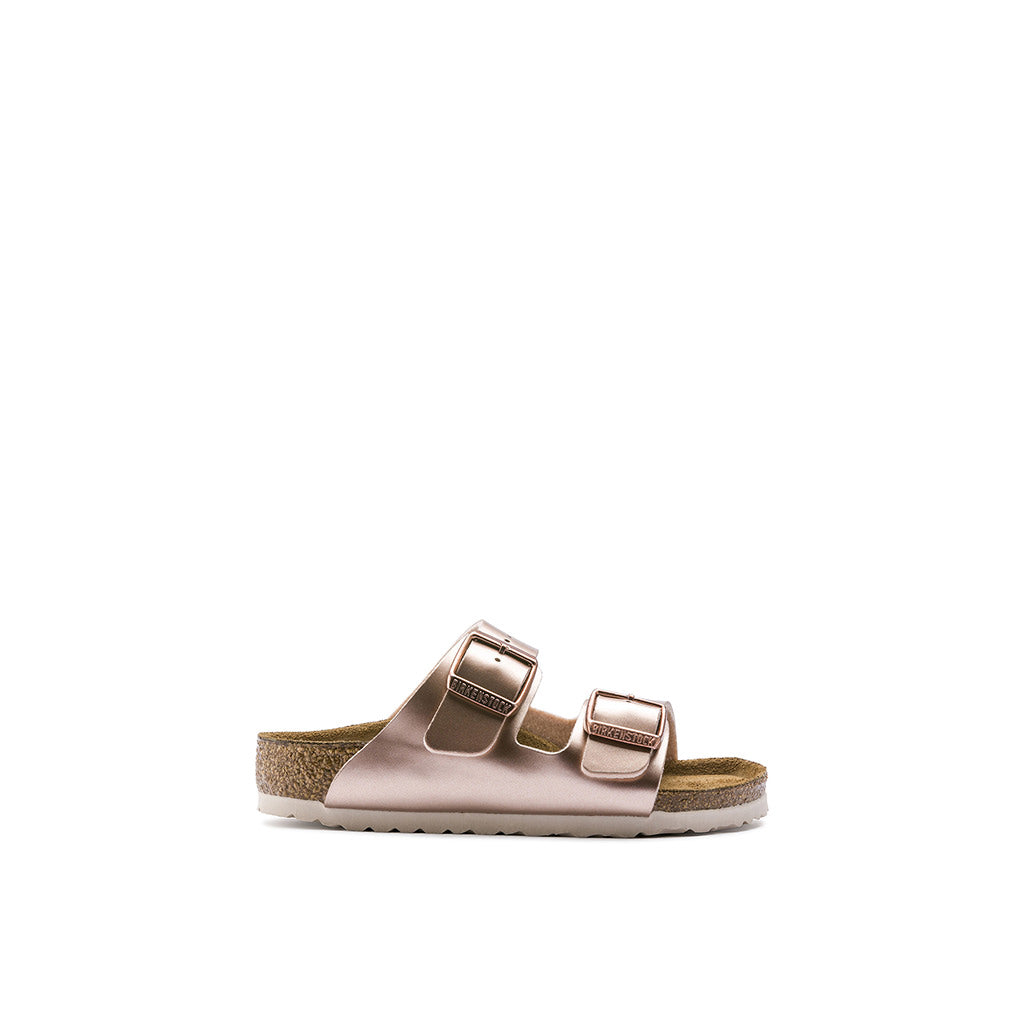 Birkenstock Arizona Birko Flor Kids Narrow - Metallic Copper | Footgear 