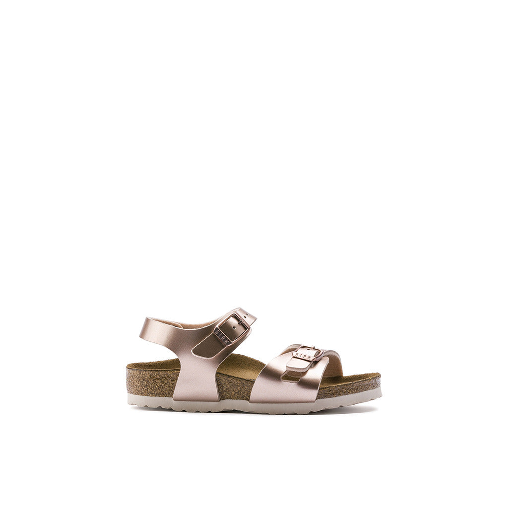 Birkenstock Rio Birko Flor Kids Narrow - Metallic Copper | Footgear 