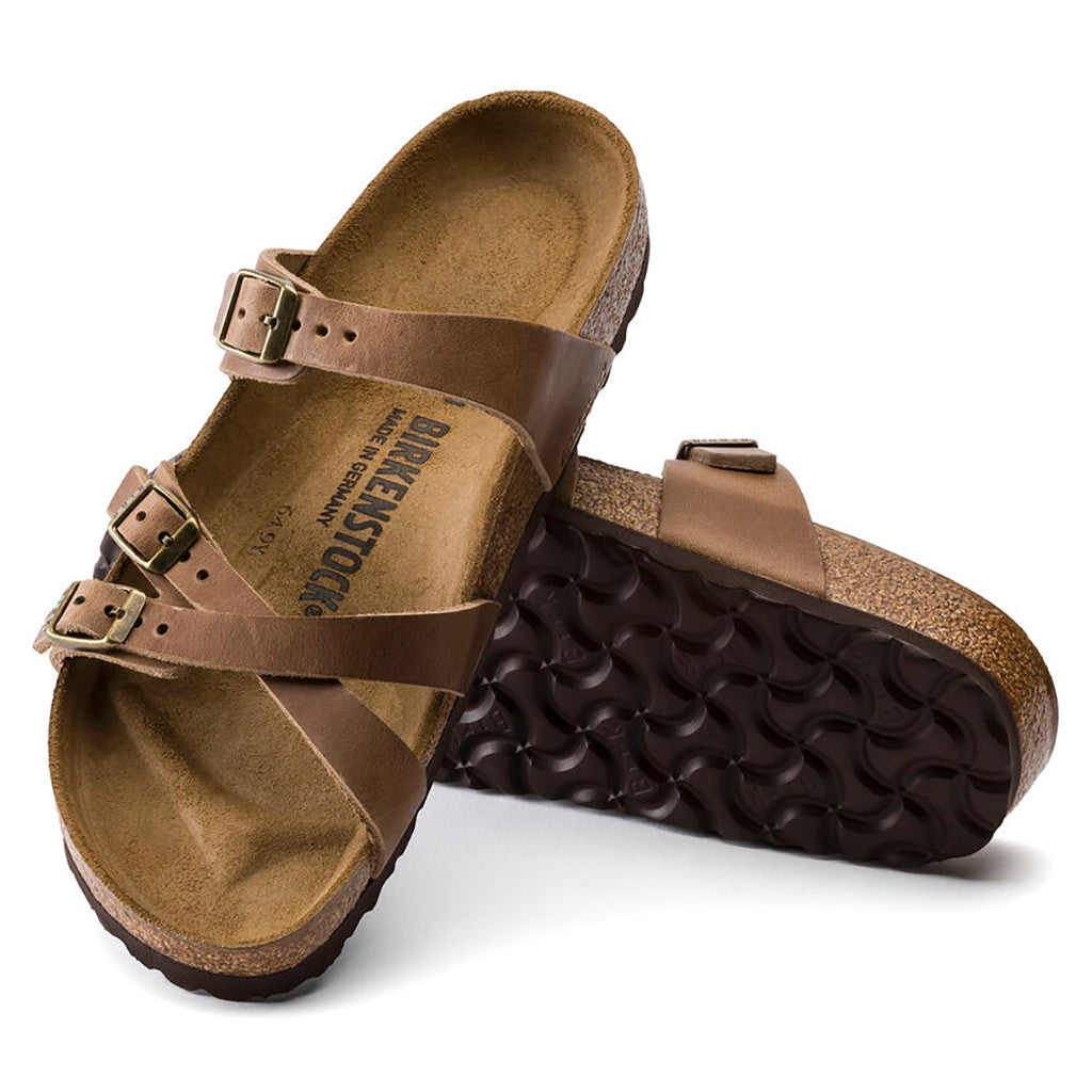 Birkenstock Franca Oiled Leather Narrow - Tobacco Brown | Footgear 