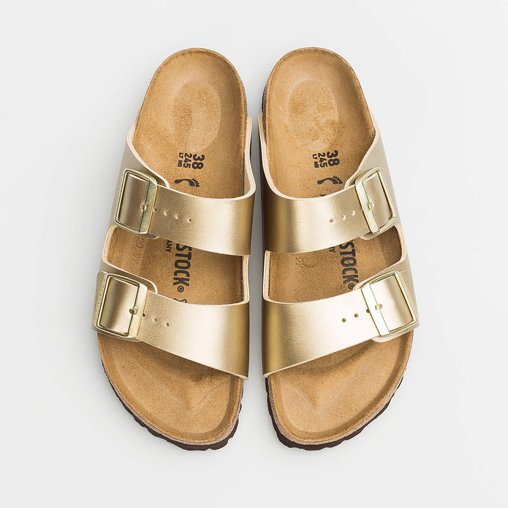 Birkenstock Arizona Birko Flor Narrow - Gold | Footgear 