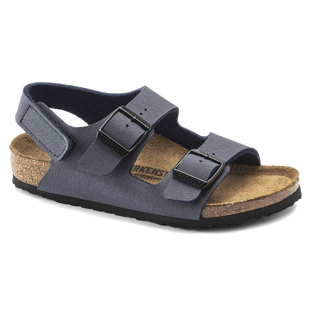 Birkenstock Milano BirkiBuc Kids Narrow - Navy | Footgear 