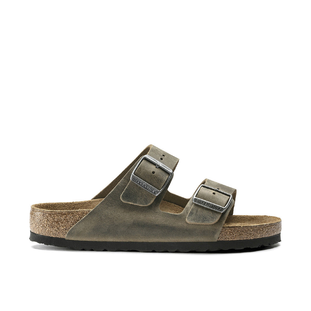 Birkenstock Arizona Oiled Leather Soft Footbed - Faded Khaki | Footgear 