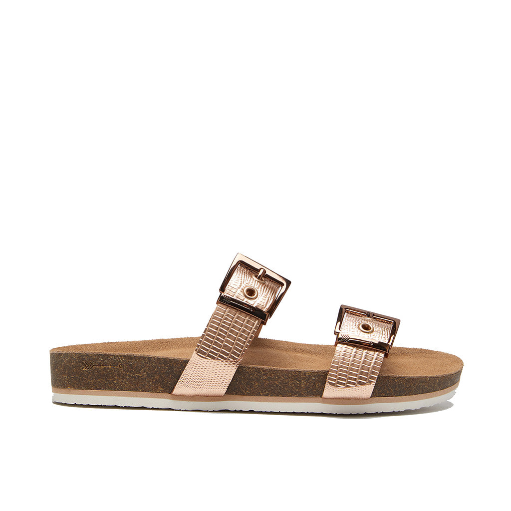 Rose gold slip on sandals hot sale