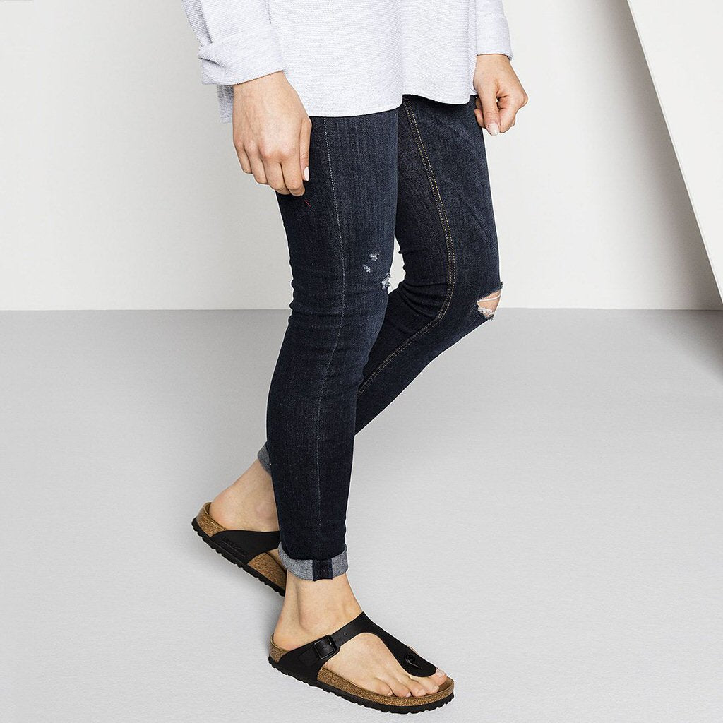 Birkenstock Gizeh Birko Flor - Black | Footgear