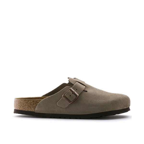 Birkenstock Boston Suede Soft Footbed Narrow - Taupe