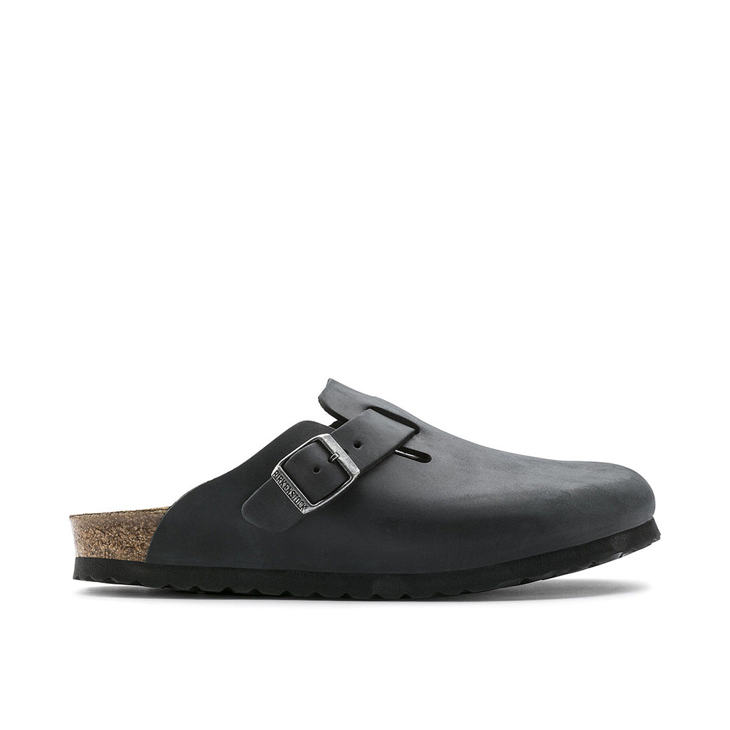 Birkenstock Boston Oiled Leather Narrow - Black | Footgear 