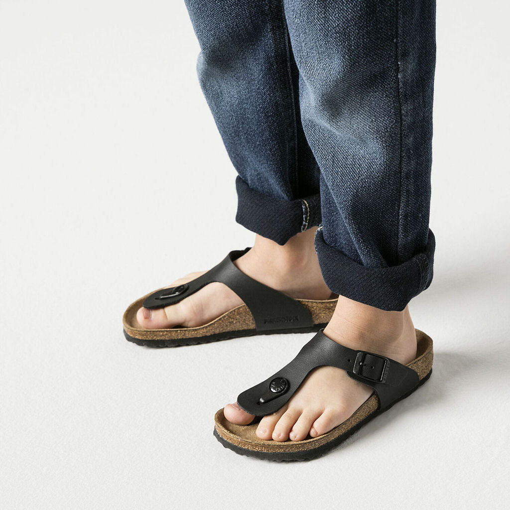 Birkenstock Gizeh Birko Flor Kids Narrow - Black | Footgear 
