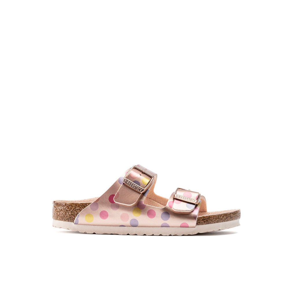 Birkenstock Arizona Birko Flor Electric Metallic Dots Kids Narrow - Copper | Footgear