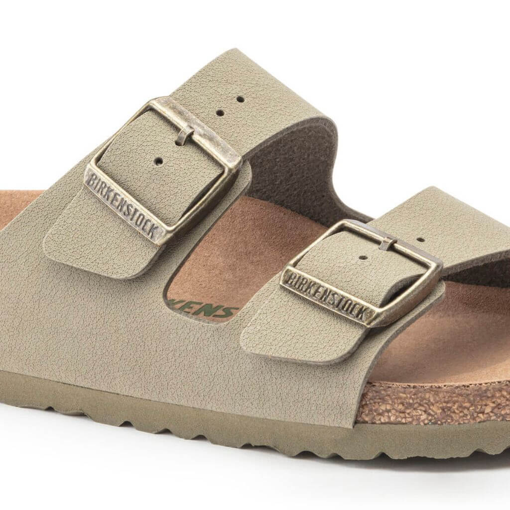 Birkenstock Arizona Vegan BirkiBuc Earthy Narrow - Faded Khaki | Footgear