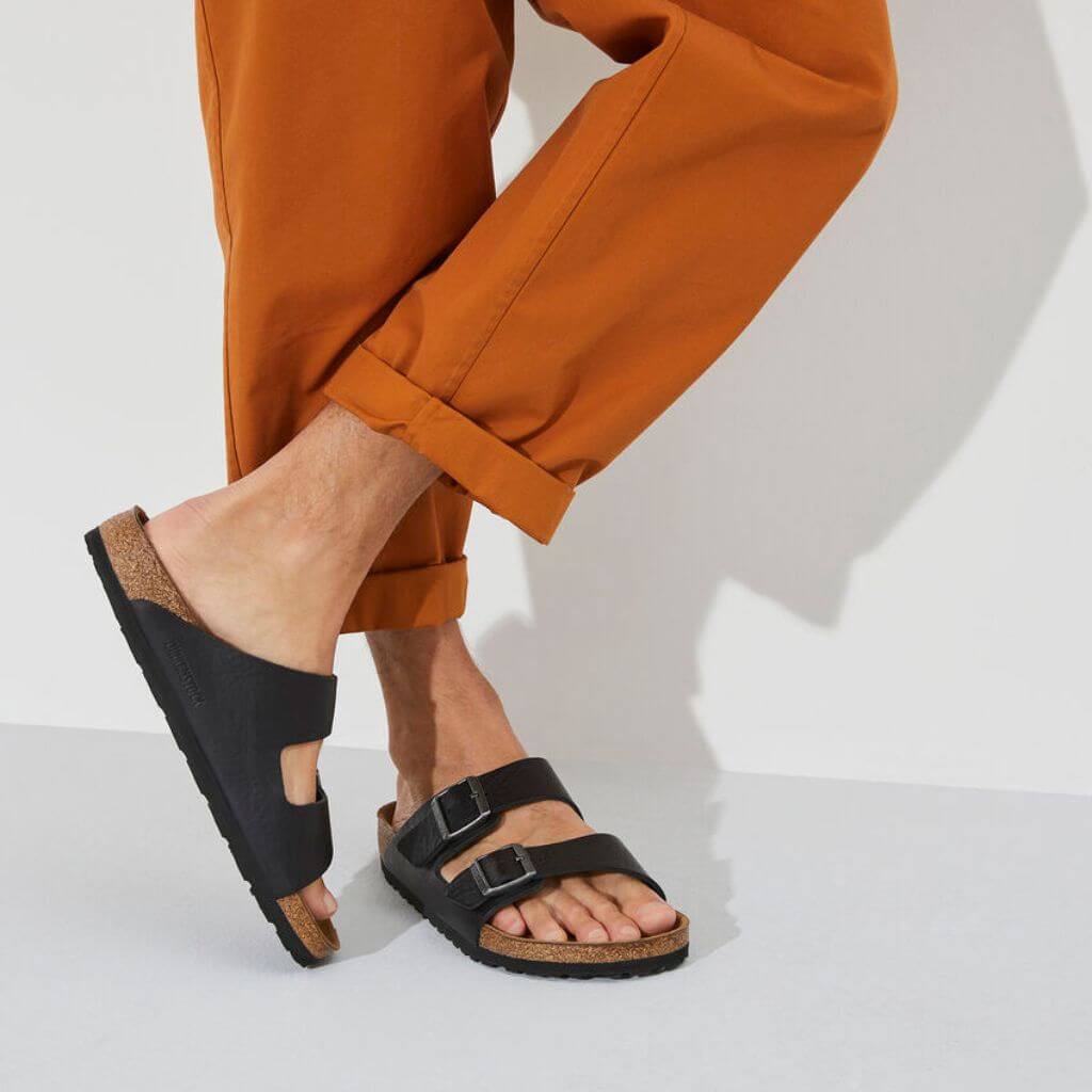 Birkenstock Arizona Natural Leather Vintage Wood - Black | Footgear