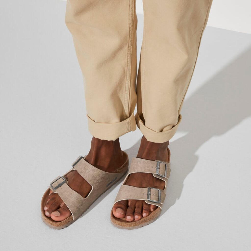 Birkenstock Arizona Vegan BirkiBuc Desert Dust - Grey Taupe 
