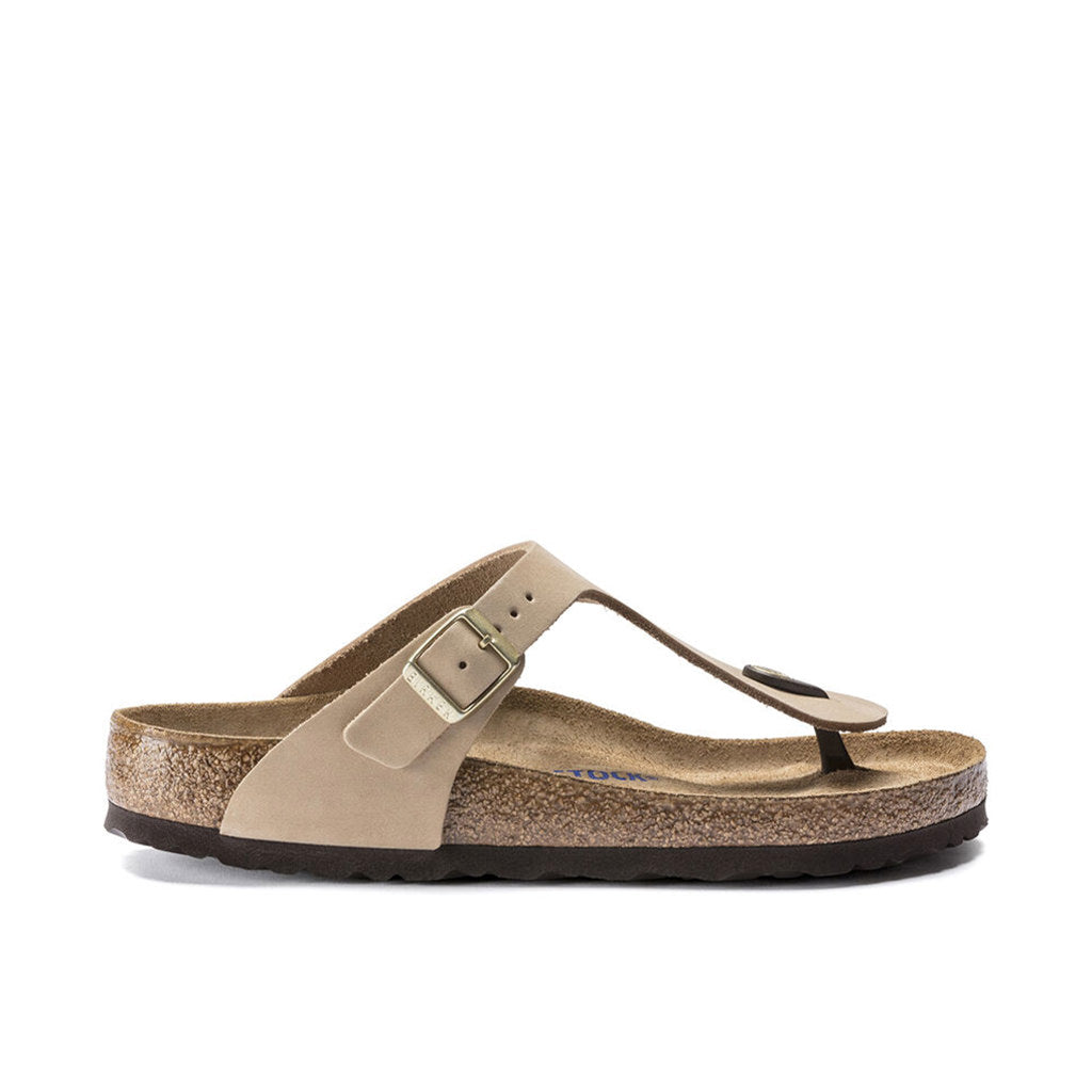 Birkenstock Gizeh Leather Nubuck Soft Footbed Sandcastle
