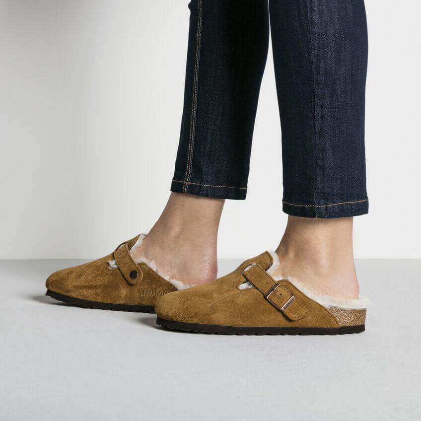 Birkenstock Boston Leather Shearling - Mink | Footgear