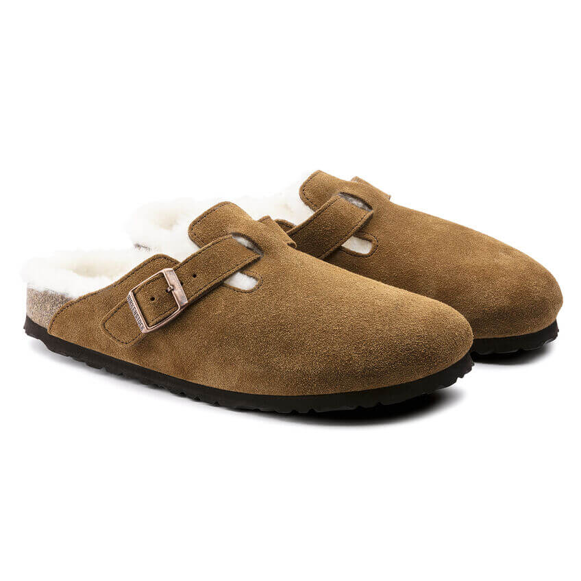 Birkenstock Boston Leather Shearling - Mink | Footgear