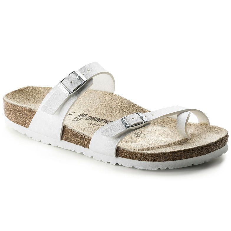 Birkenstock Mayari Birko Flor Narrow - White | Footgear