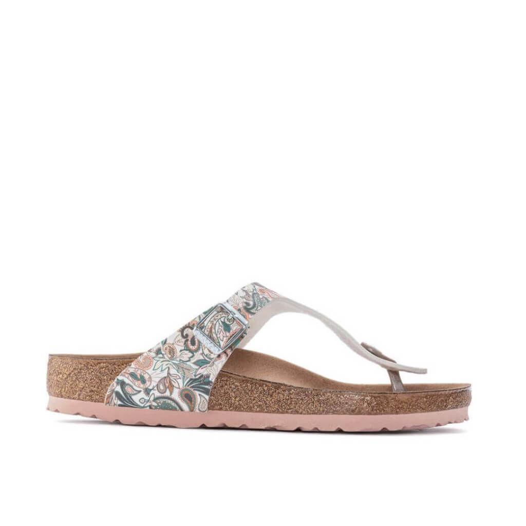 Birkenstock Gizeh Vegan Flor Paisley - Light Rose Multi | Footgear