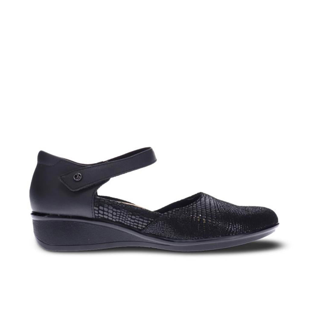 Revere Osaka Mary Jane - Black/Black Lizard | Footgear 
